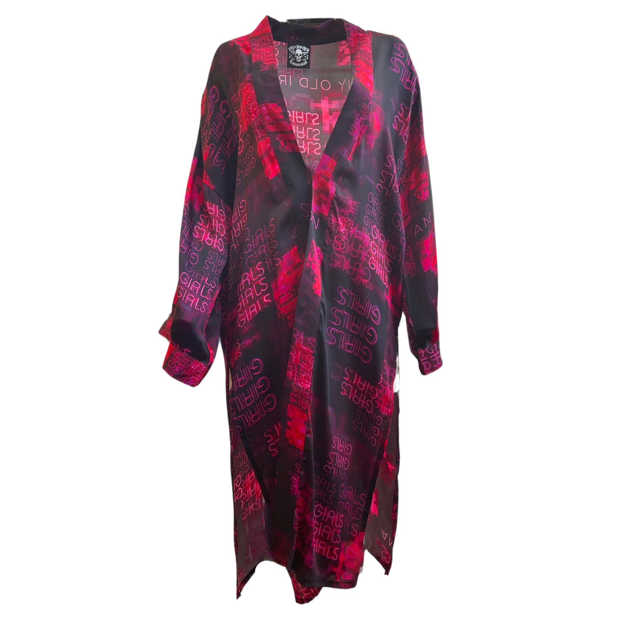 Any Old Iron Women's Pink / Purple / Black Pink Girls Girls Girls Satin Duster In Pink/purple/black