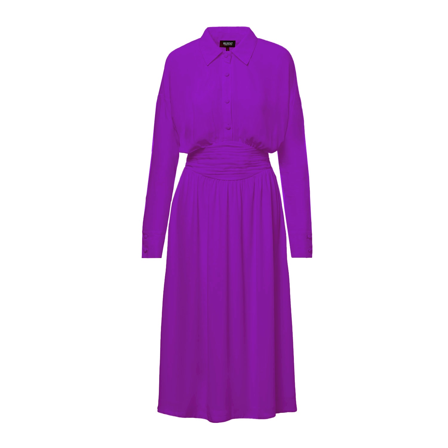 Bluzat Women's Pink / Purple Purple Midi Dress With Corset