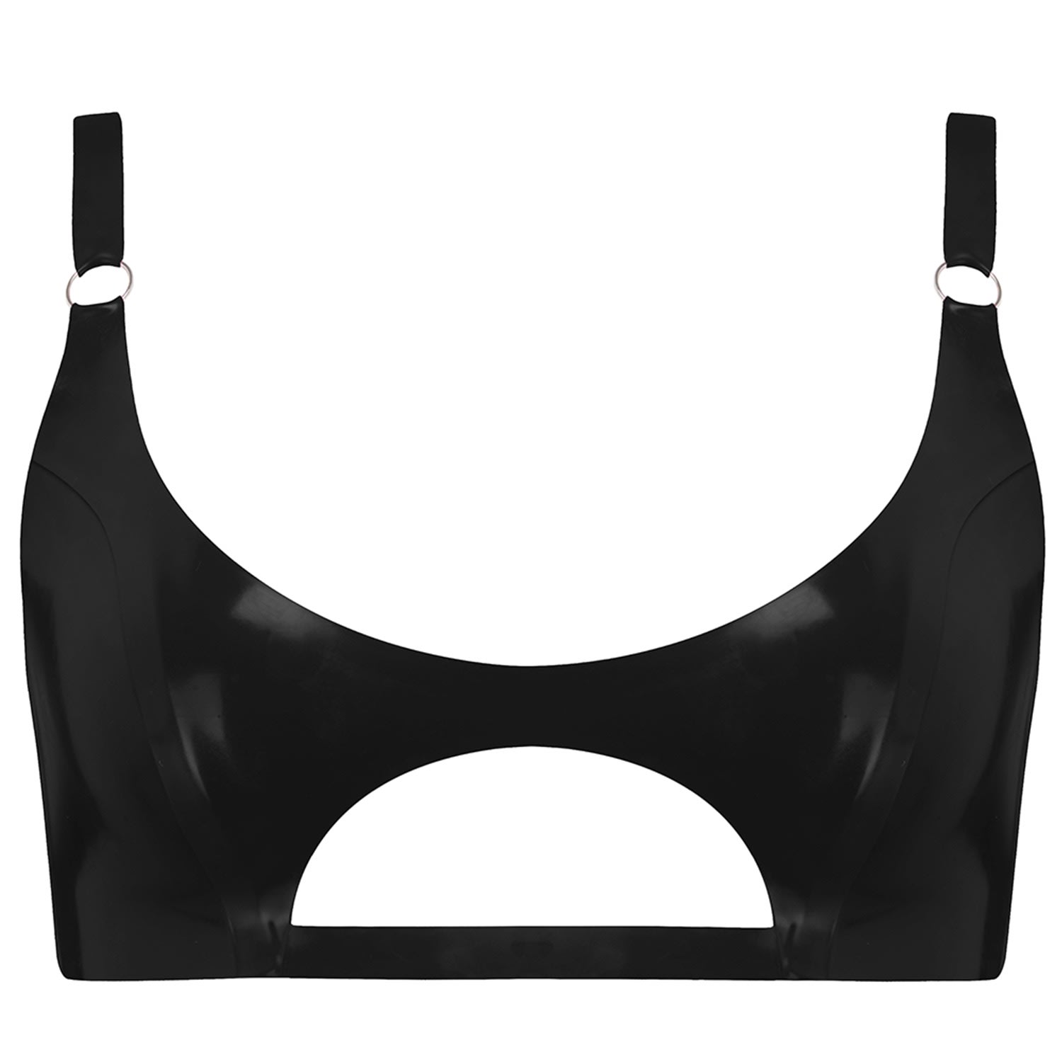 Women’s Latex Cut Out Bralette - Black Small Elissa Poppy