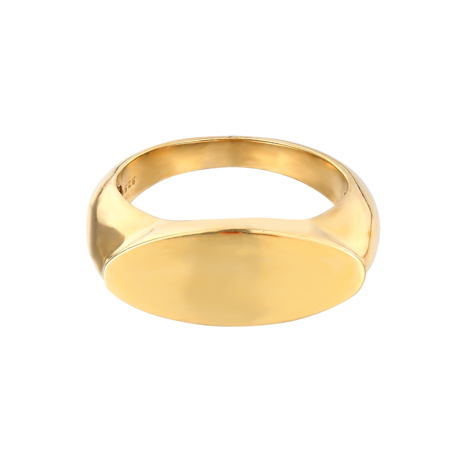 Women’s 22Ct Gold Vermeil Oval Bar Signet Ring Seol + Gold