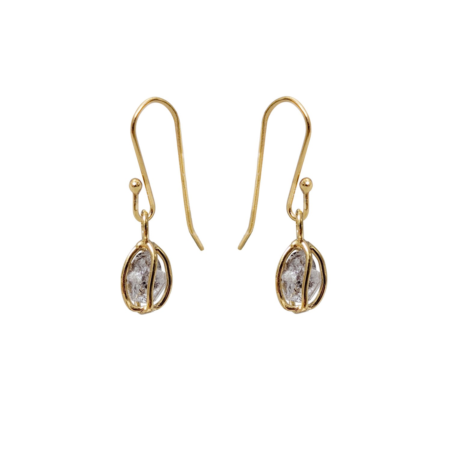 Women’s Herkimer Diamond Raw In Cage Earrings Mirabelle Jewellery