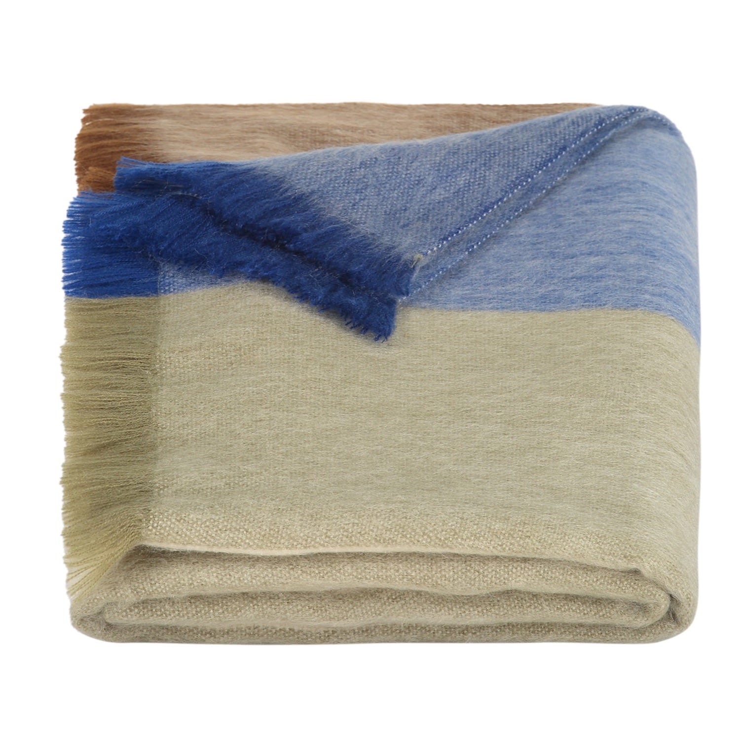 Alpaca Loca Women's Scarf/shawl Striped Cobalt Blue, Naturals - Alpaca Wool In Blue