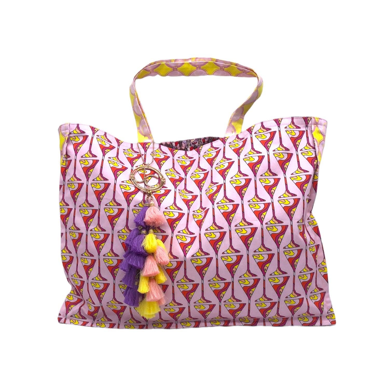 Women’s Pink / Purple Mini Pink Limon Martini Turbanista Reversable Tote Fabulous Bag One Size Julia Clancey