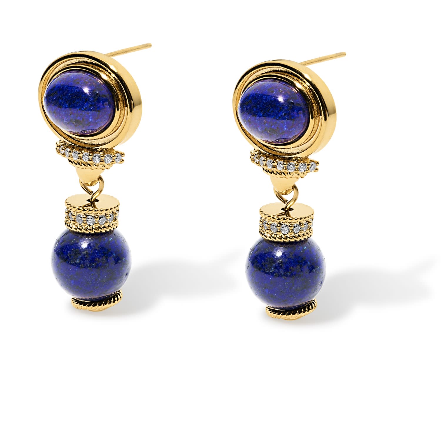 Clara Vintage Lapis Earrings Olivia Le Wolf Badger