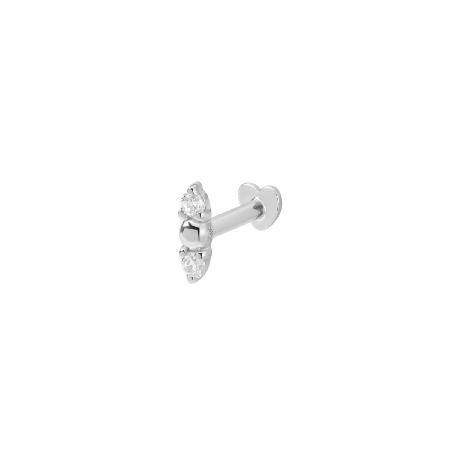 Vanchi Women's Silver 14k Solid White Gold Greta Lab-grown Diamond Flat Back Stud In Silver