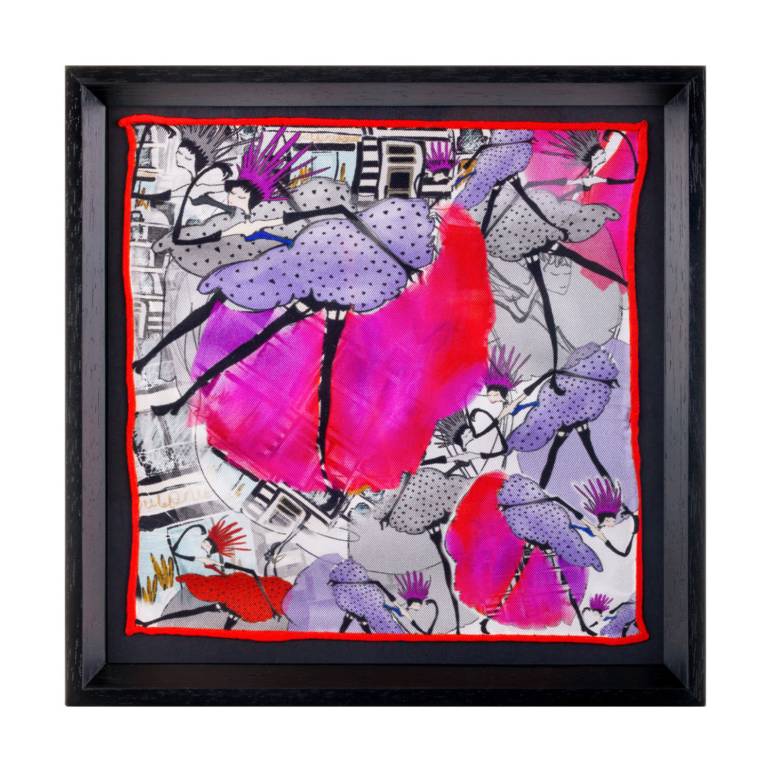 Un Poco Moulen Rouge Paris Framed Silk Scarf