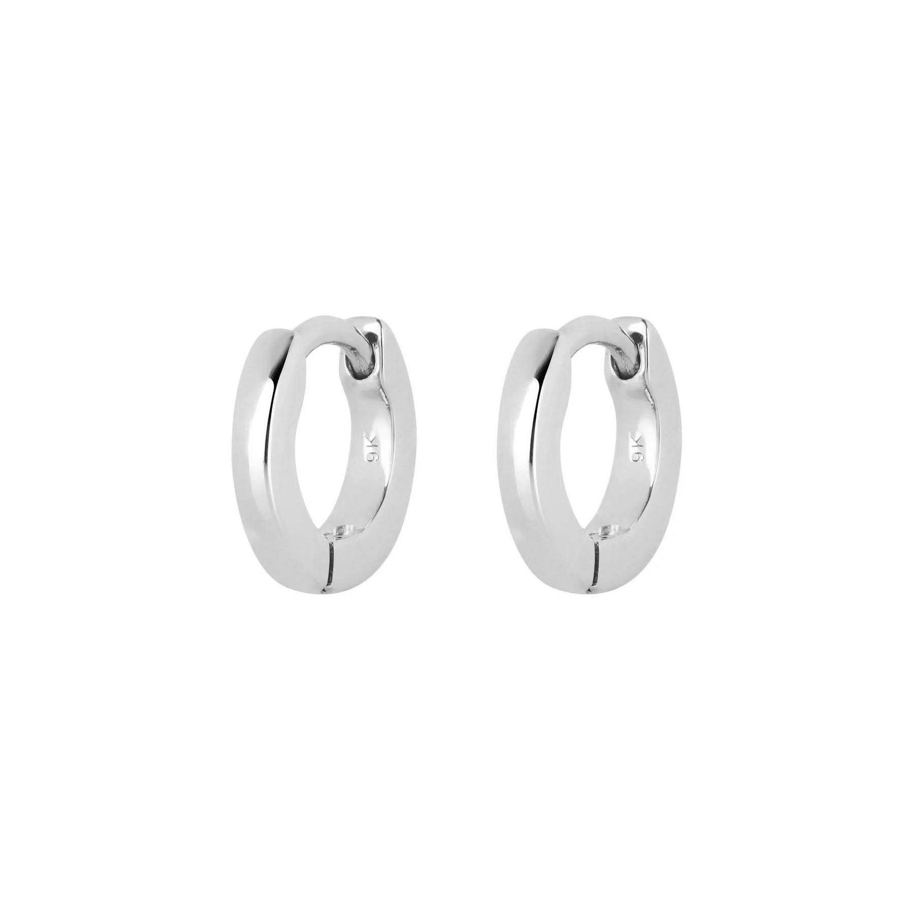 Zohreh Women's Teeny Wide Huggie Hoop Earring Pair Sterling Silver In Silver