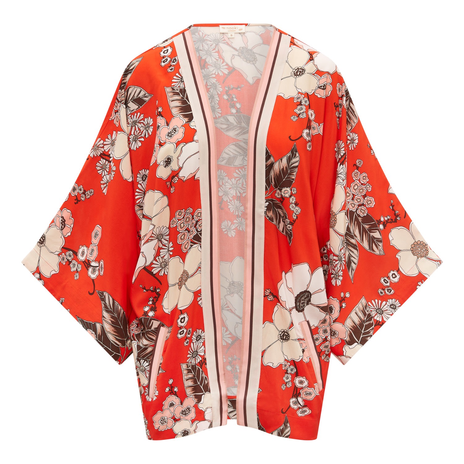 Women’s Retro Bloom Kimono - Red Medium Nooki Design
