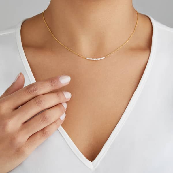 Lily & Roo Gold Small Pearl Cluster Choker In Cluster