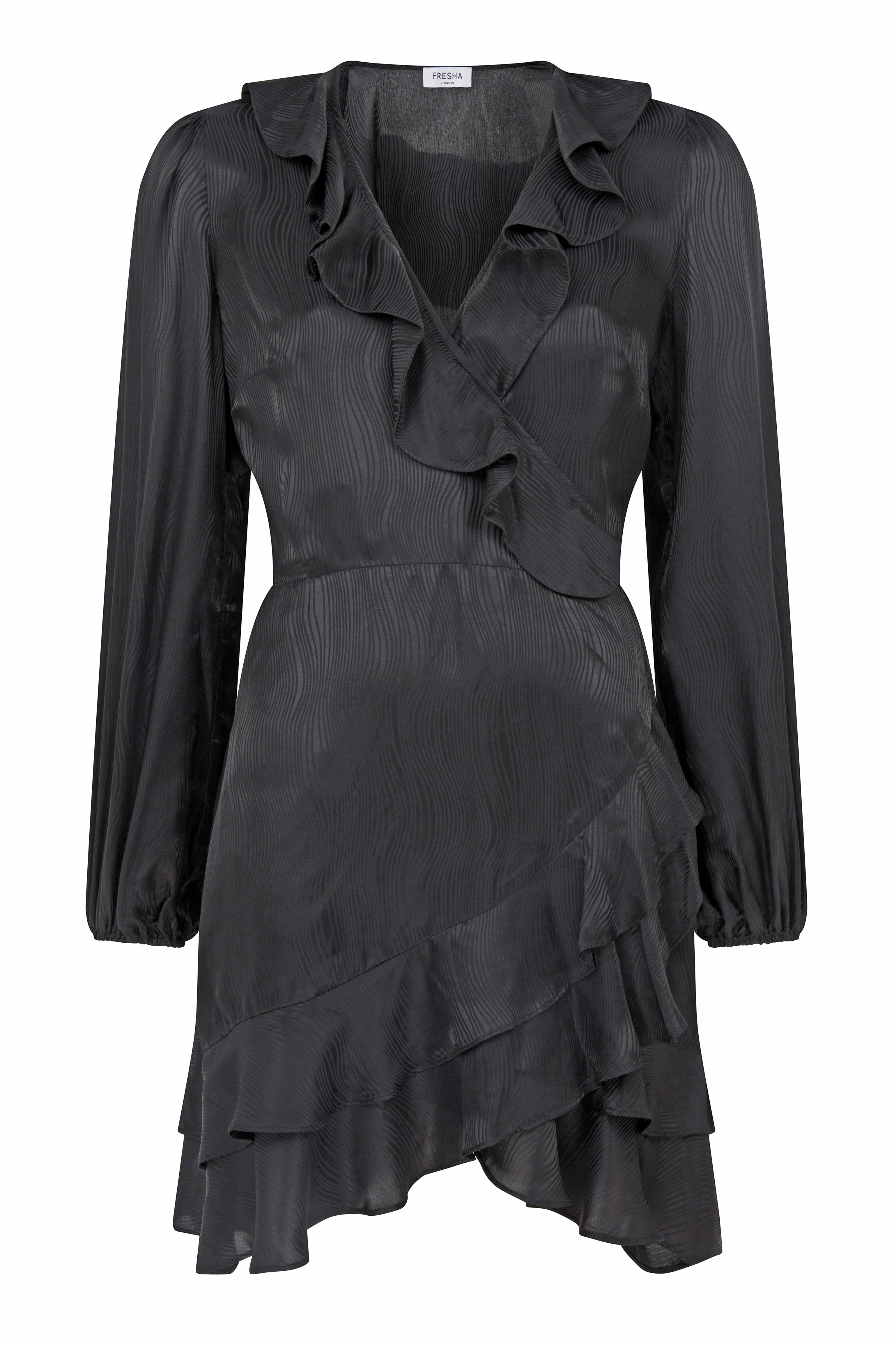 Fresha London Women's Mini Wrap Dress Black Zebra In Black