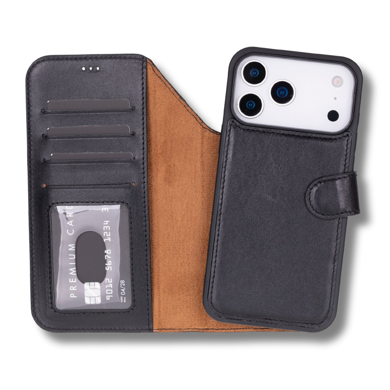 Leathere Leather Iphone Onyedi Pro Max Wallet Case – Black - Austin