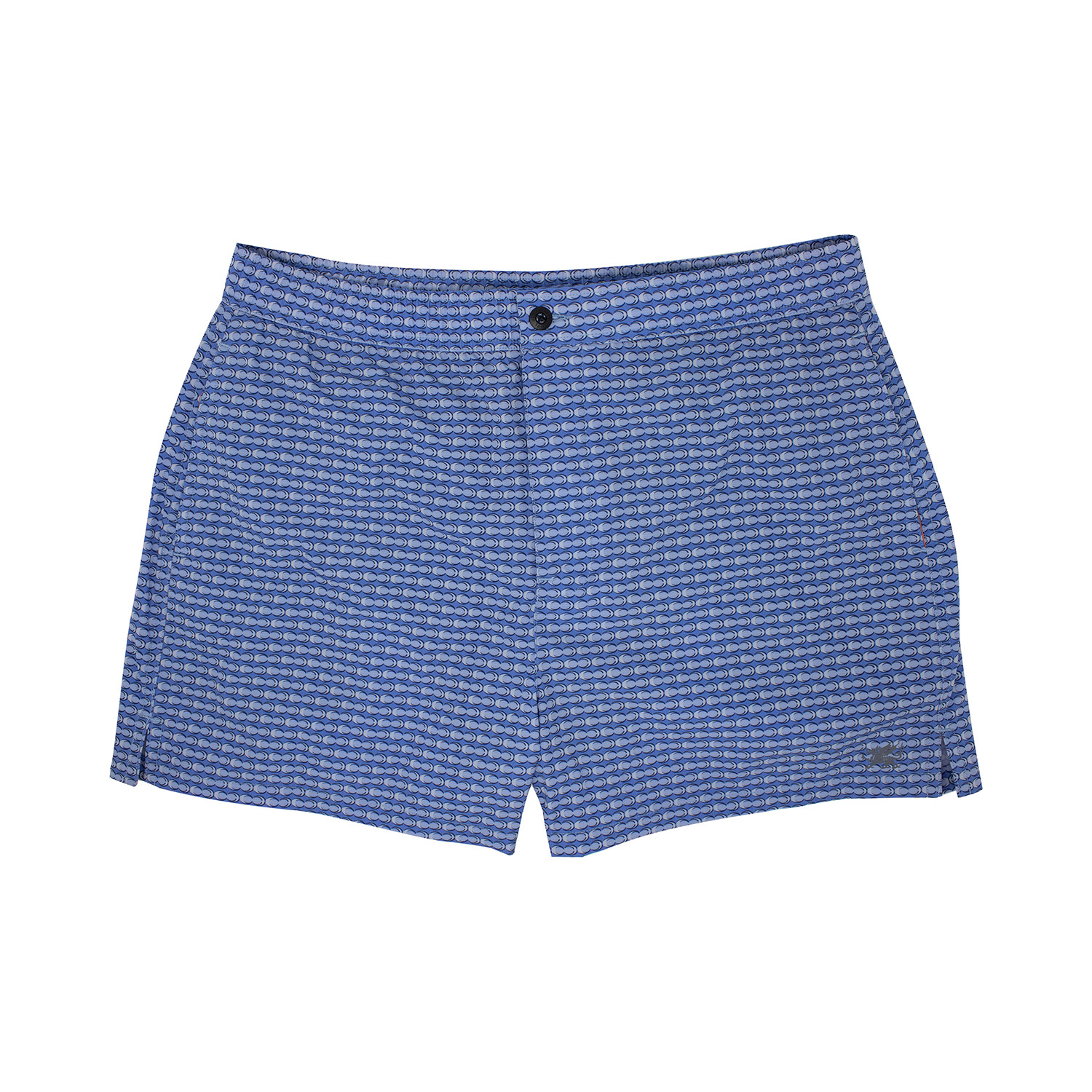 Lords Of Harlech Quack 2 Theo Geo Blue Swim Trunk In Blue/white