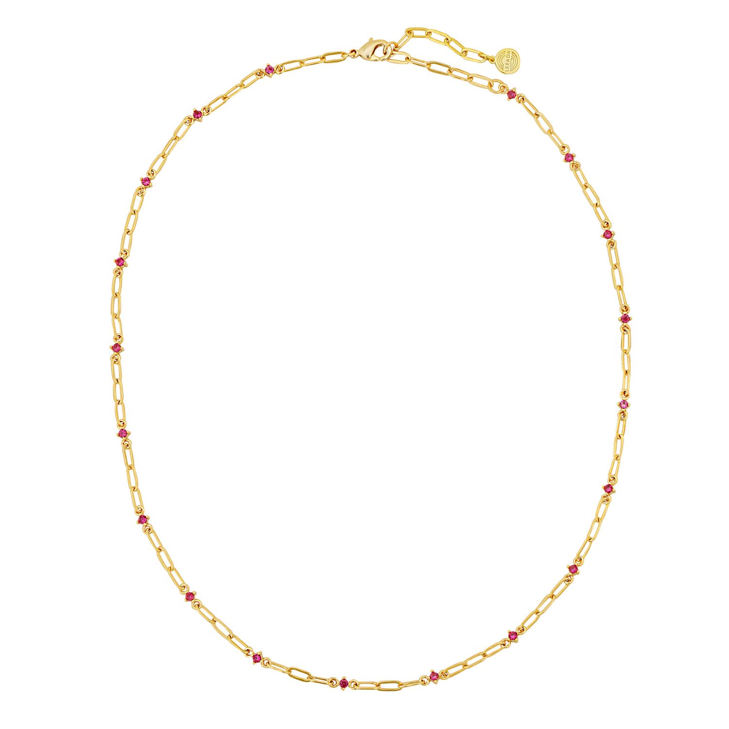 Leeada Jewelry Women's Gold / Red Emi Sparkle Chain Necklace - Red In Multi