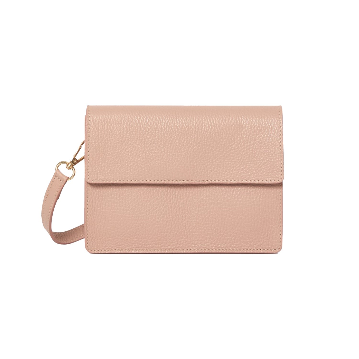 Women’s Rose Gold Anzio Clutch Bag With Leather Strap In Blush One Size Betsy & Floss