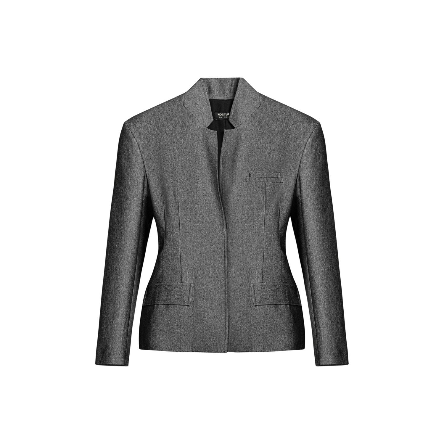 Nocturne Structured Padded High-neck Jacket In Gray