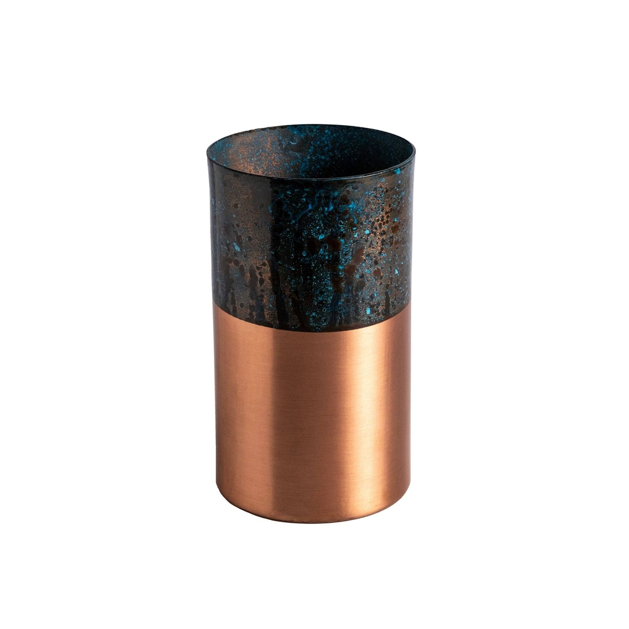 Anatoliacraft Brown Handcrafted Verdigris Patina Copper Utensil Holder – Rustic Solid Copper Kitchen Organizer & D In Brown