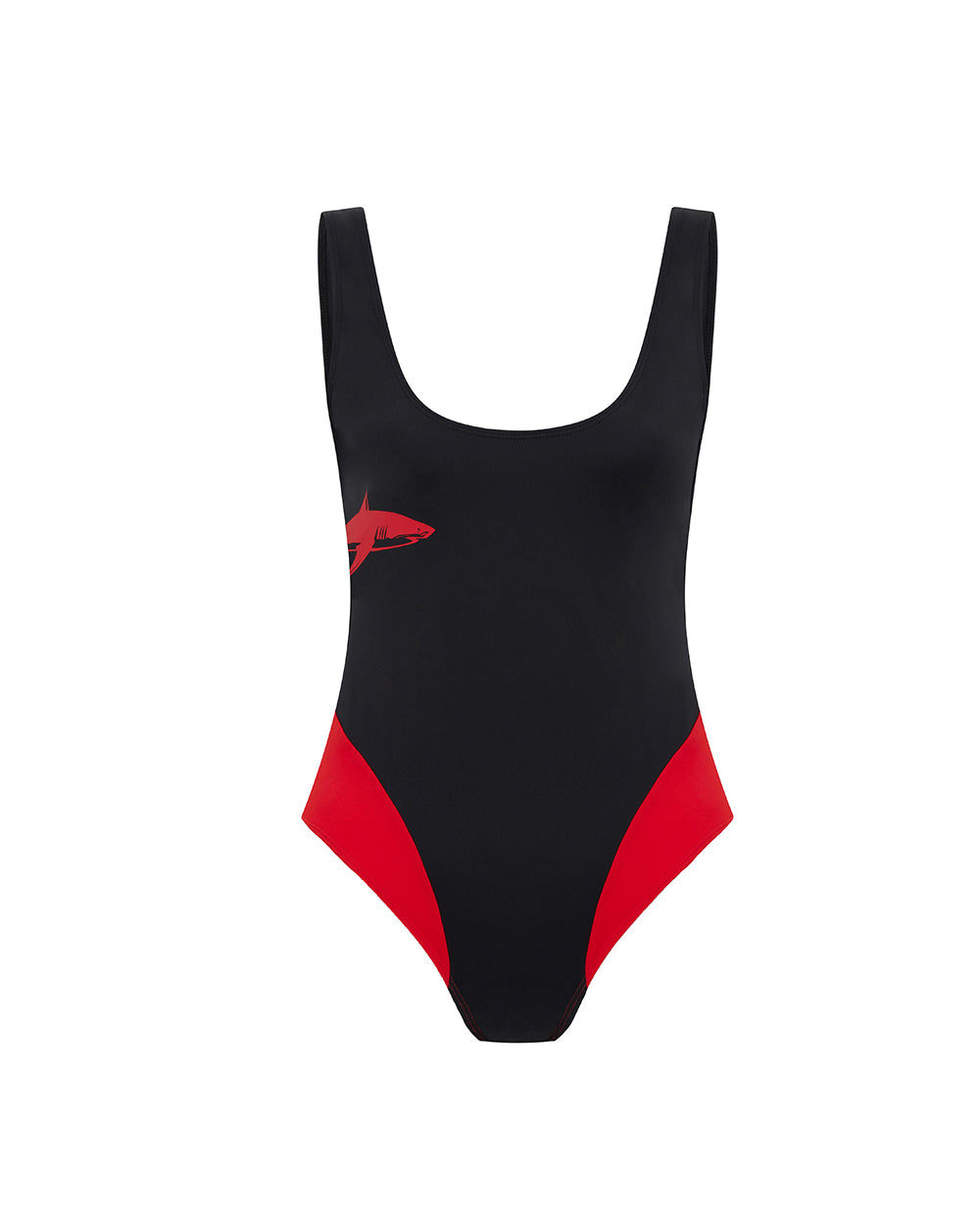 Let's Swim Shark Badeanzug In Black/red