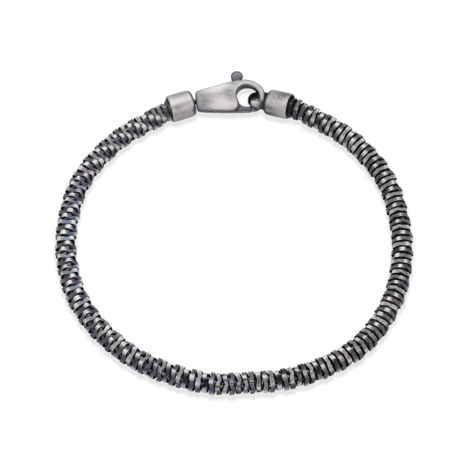 Altar™ Ornaments Co. Men's Grey Nero Bracelet| Sterling Silver Gunmetal Finish Bracelet - Altar™ In Gray