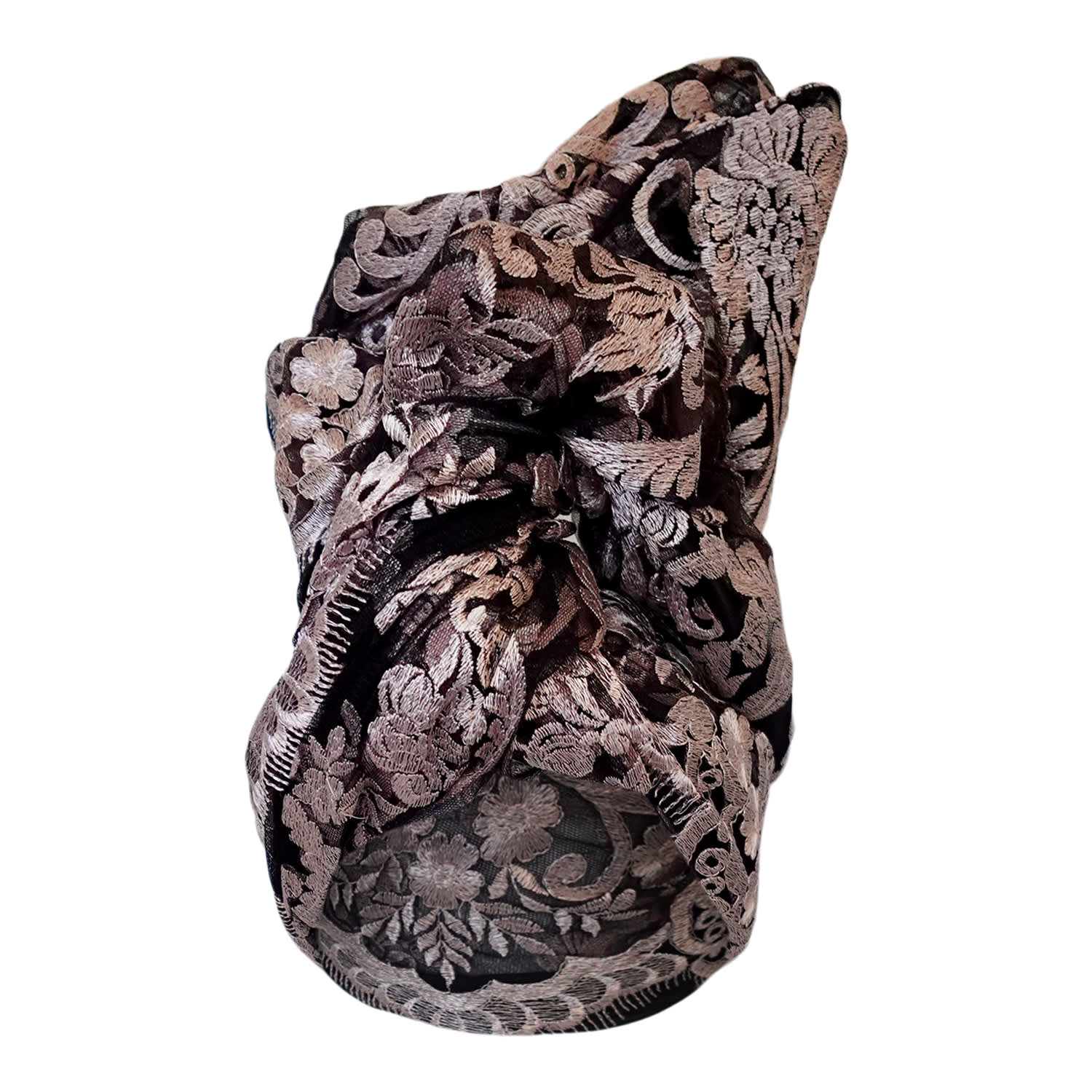 Romer Millinery Women's Black / Pink / Purple Twisturban Turban In Black Tulle & Pink Lace