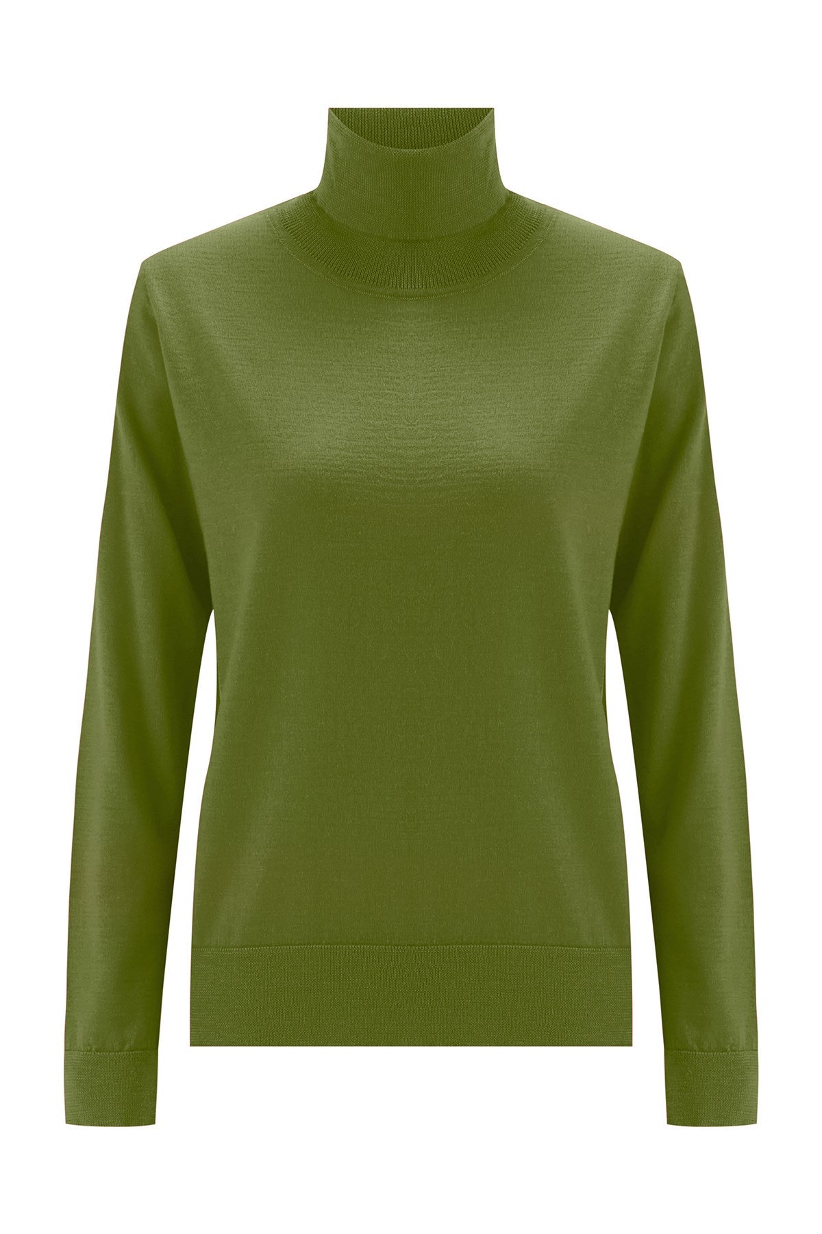 Women’s Valeria Fine Turtleneck Pullover - Green Small Peraluna