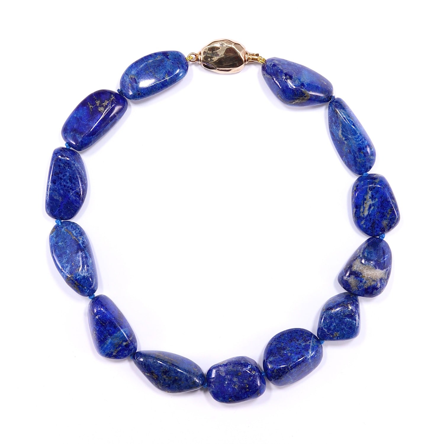 Mineralgems ✩ Studio Women's Blue Lapis Lazuli Necklace With Gold Vermeil Clasp In Blue