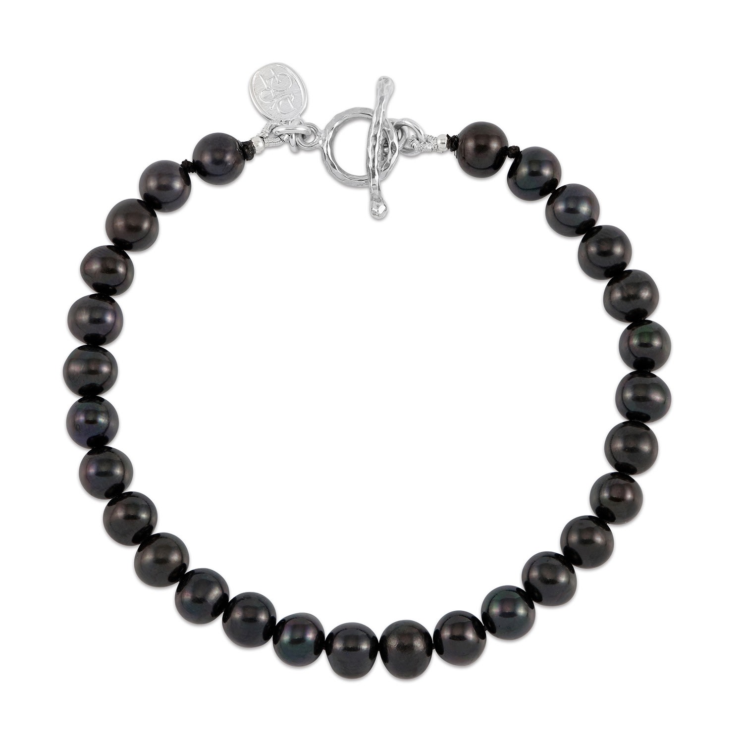 Dower & Hall Men's Black Pearl Bracelet In Metallic