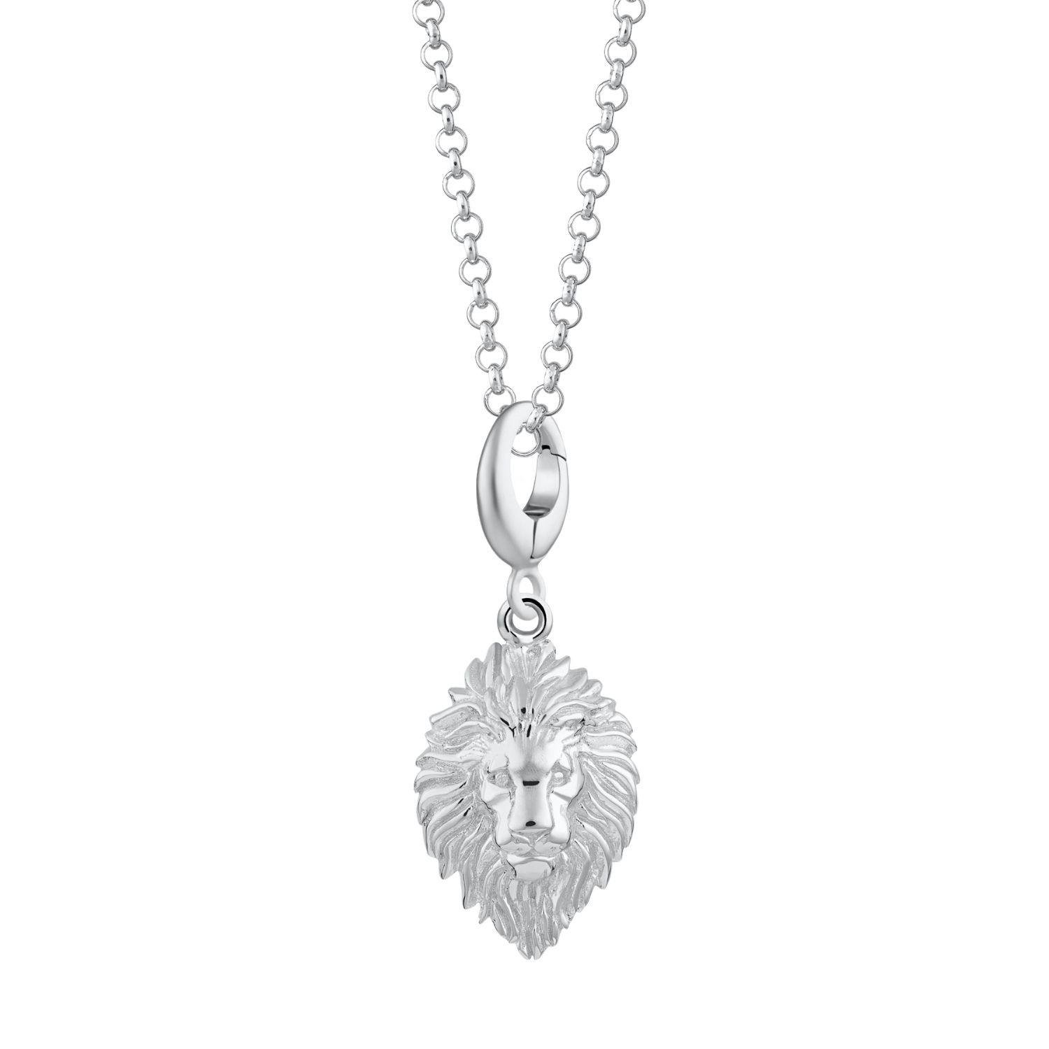 Lily Charmed Women's Sterling Silver Lion Head Zodiac Charm Necklace