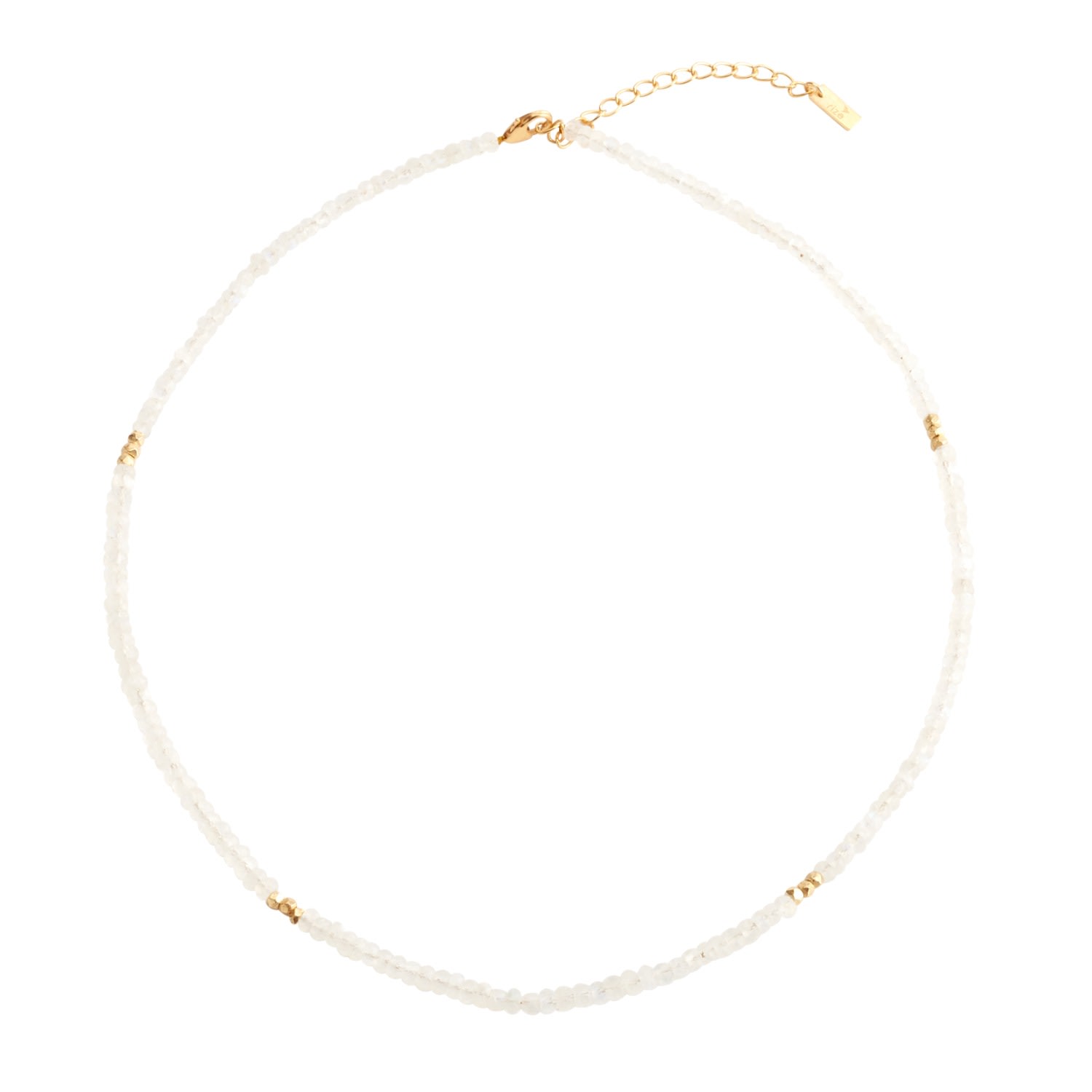 Rize Women's Gold / White Rainbow Moonstone & Gold Vermeil Necklace
