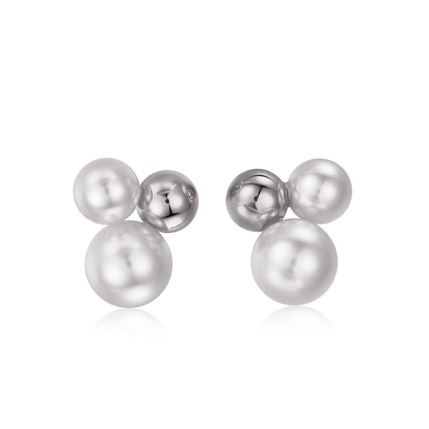 Janus Edinburgh Women's Jemet Trio Freshwater Pearls Sterling Silver Earrings