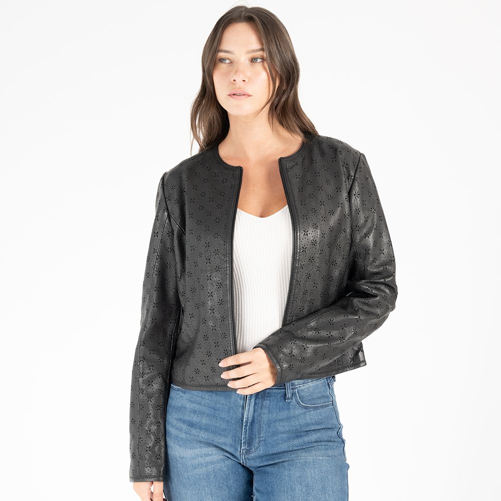 Mauritius Women's Hillary Cf Leather Jacket, Black In Black