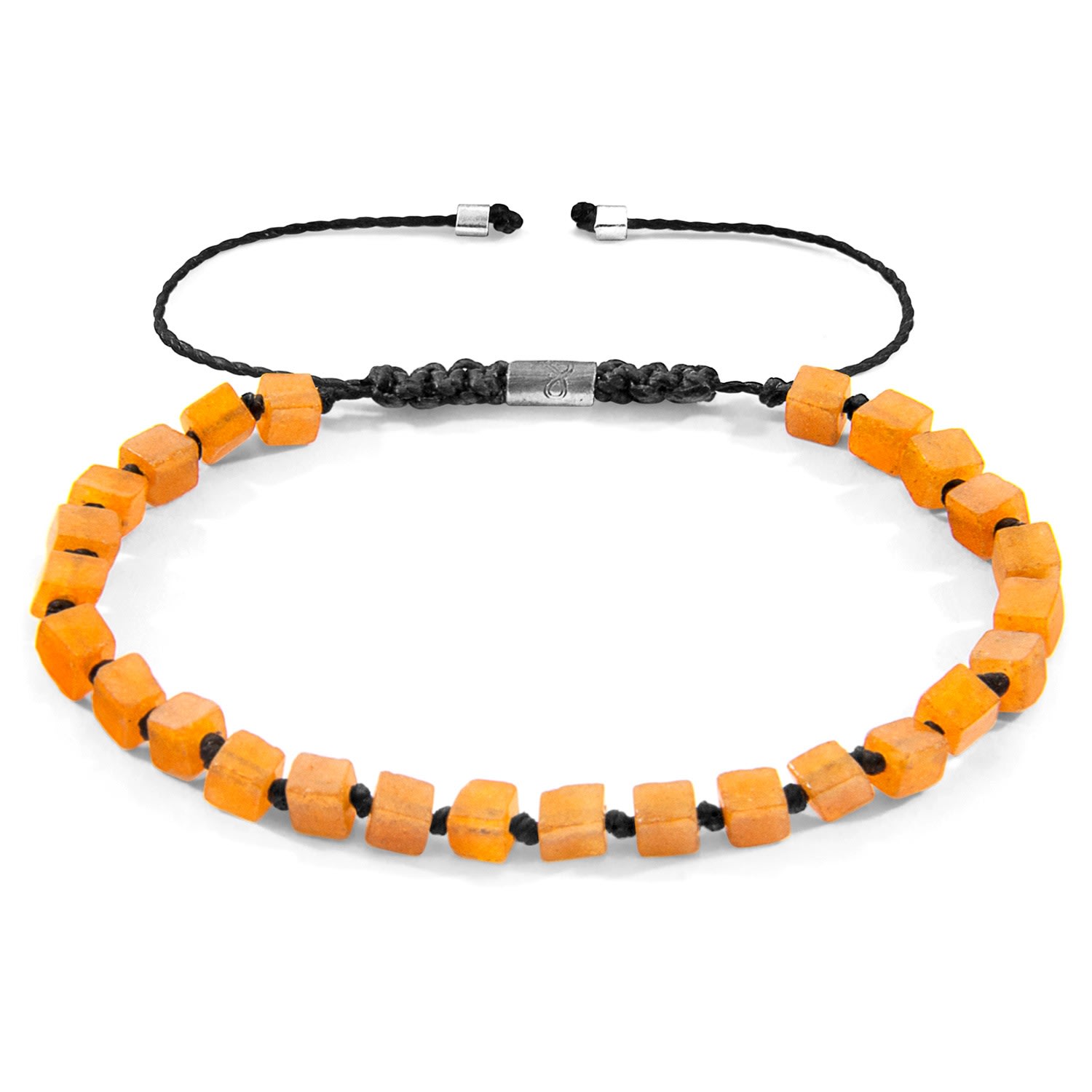 Men’s Yellow / Orange Orange Aventurine Ralph Silver & Stone Skinny Macrame Bracelet Anchor & Crew