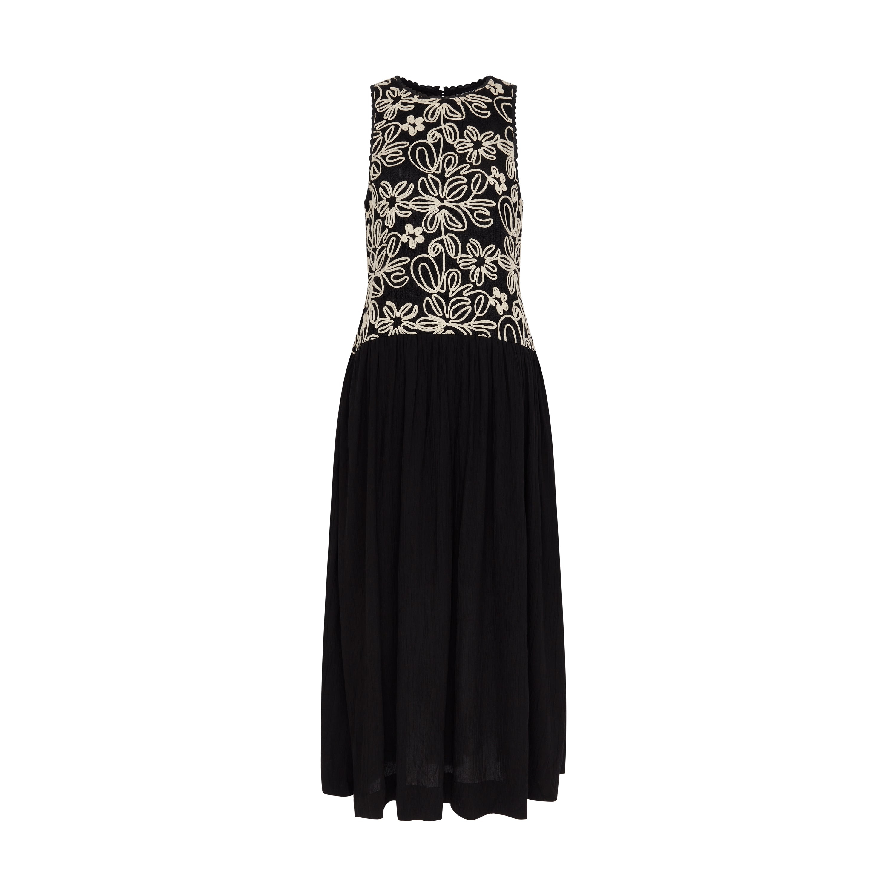 Rose & Nancy Women's Black / White Rhea Black Lace Mix Sleeveless Dress In Black/white