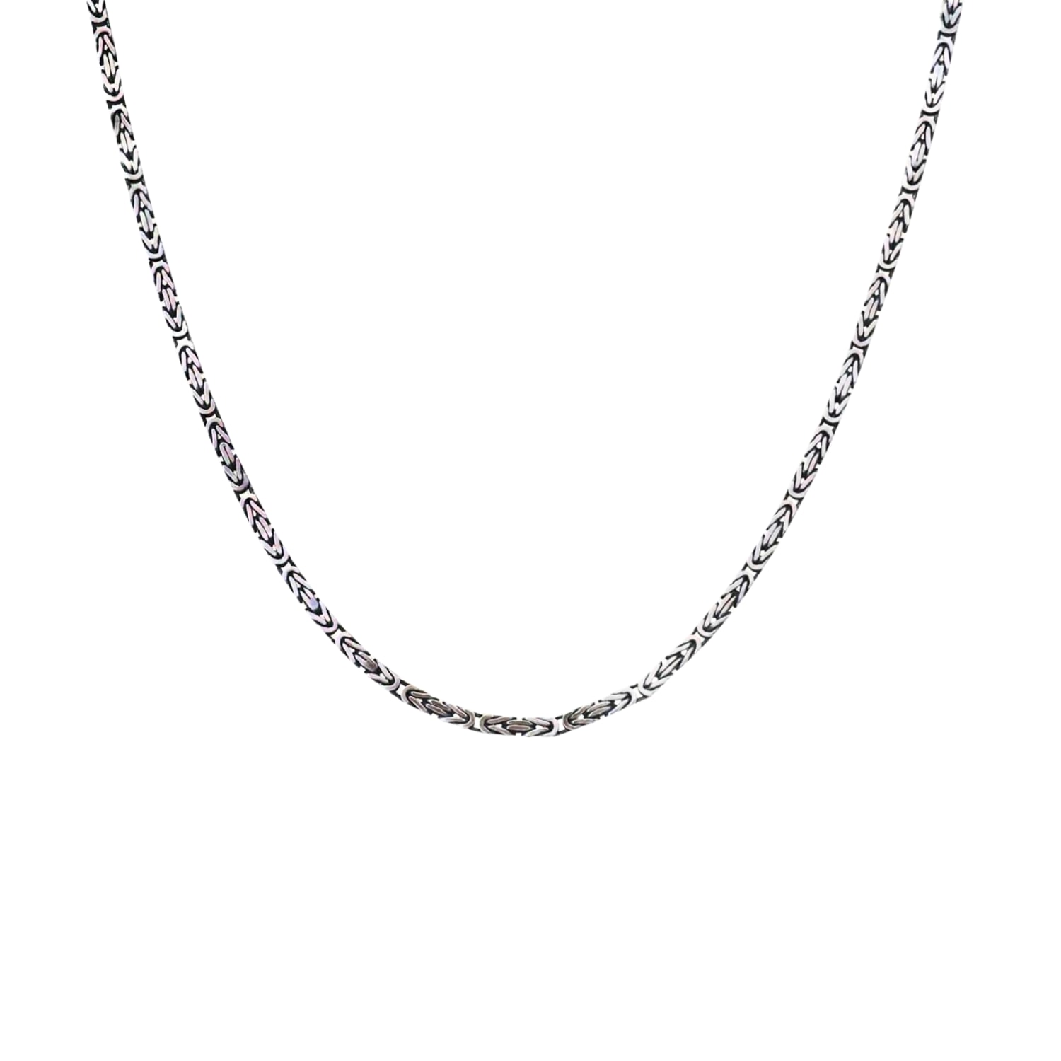 Spero London Men's Sterling Silver Byzantine Chain - Square Style