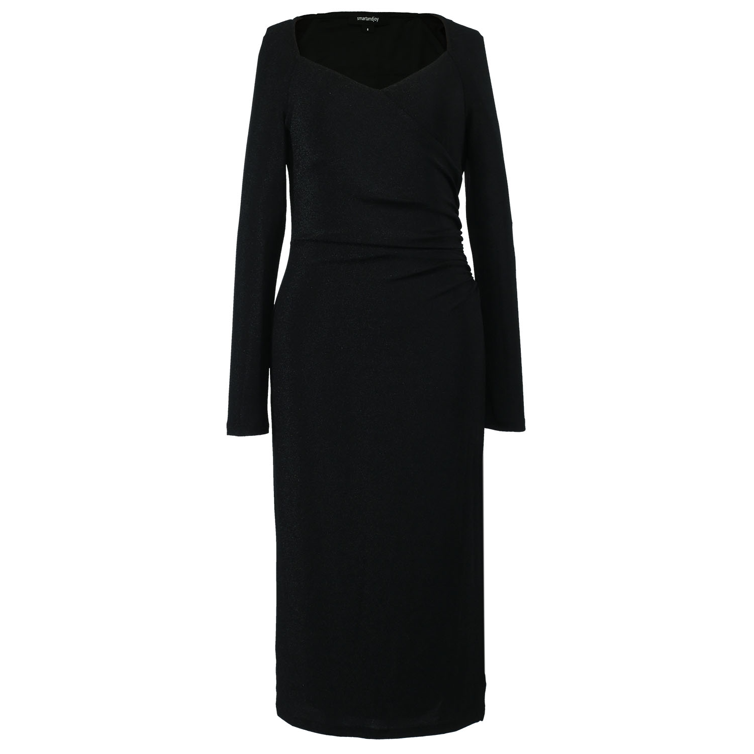Smart And Joy Women's Fitted Jersey Rush Side Dress - Black In Black