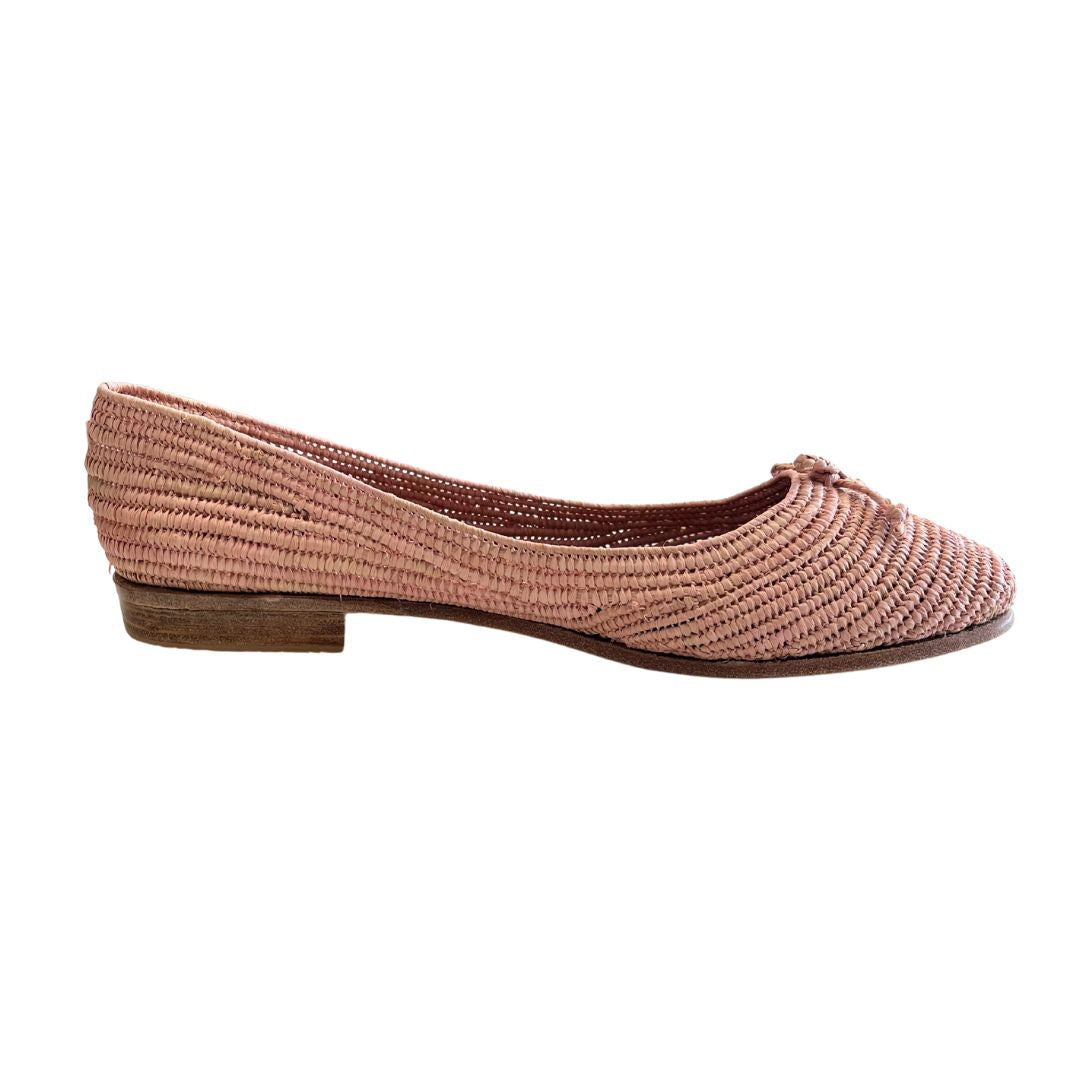 Ocelot Market Women's Pink / Purple Raffia Ballet Flats In Light Pink