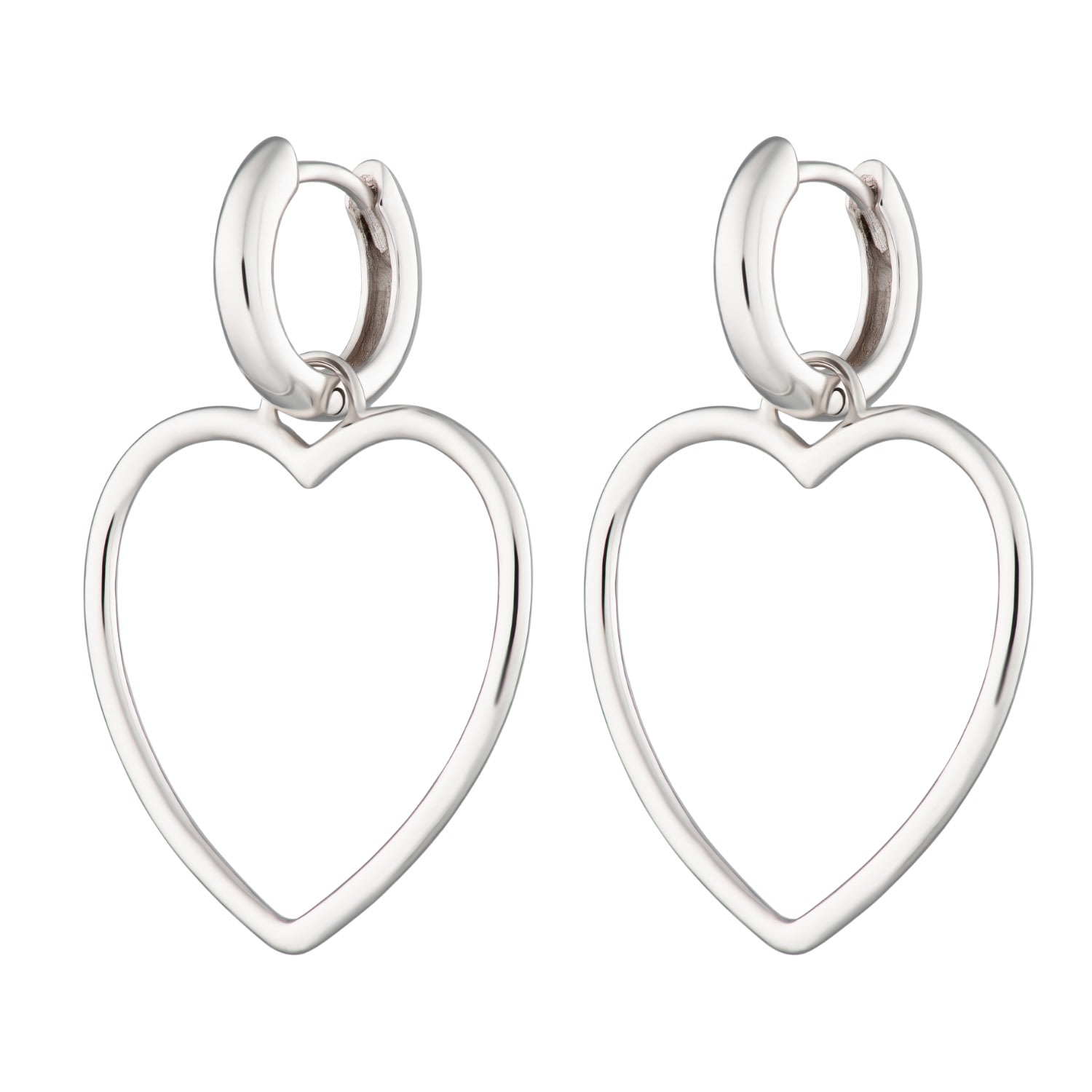 Women’s Silver Heart Hoop Earrings Scream Pretty