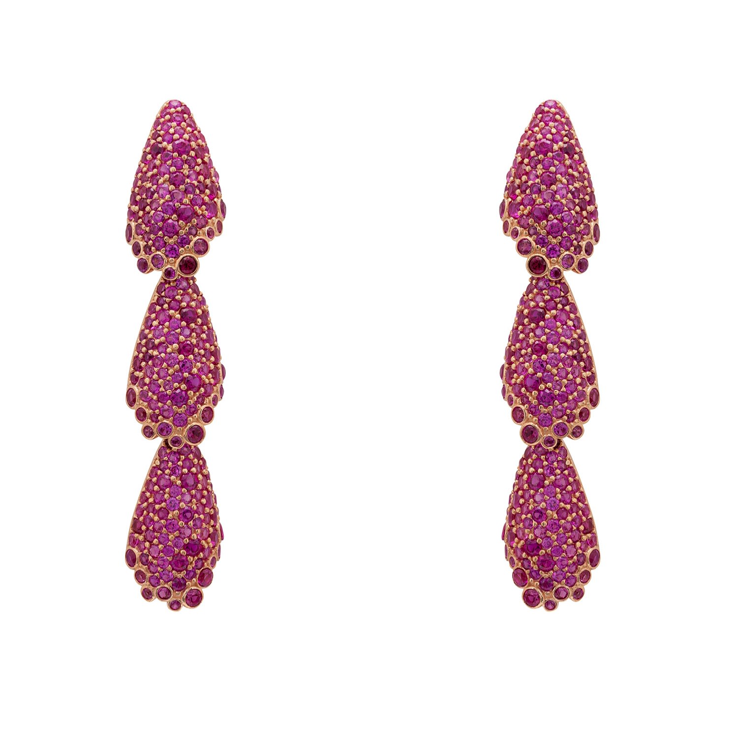 Women’s Pink / Purple / Rose Gold Arabelle Ruby Pink Earrings Rosegold Latelita