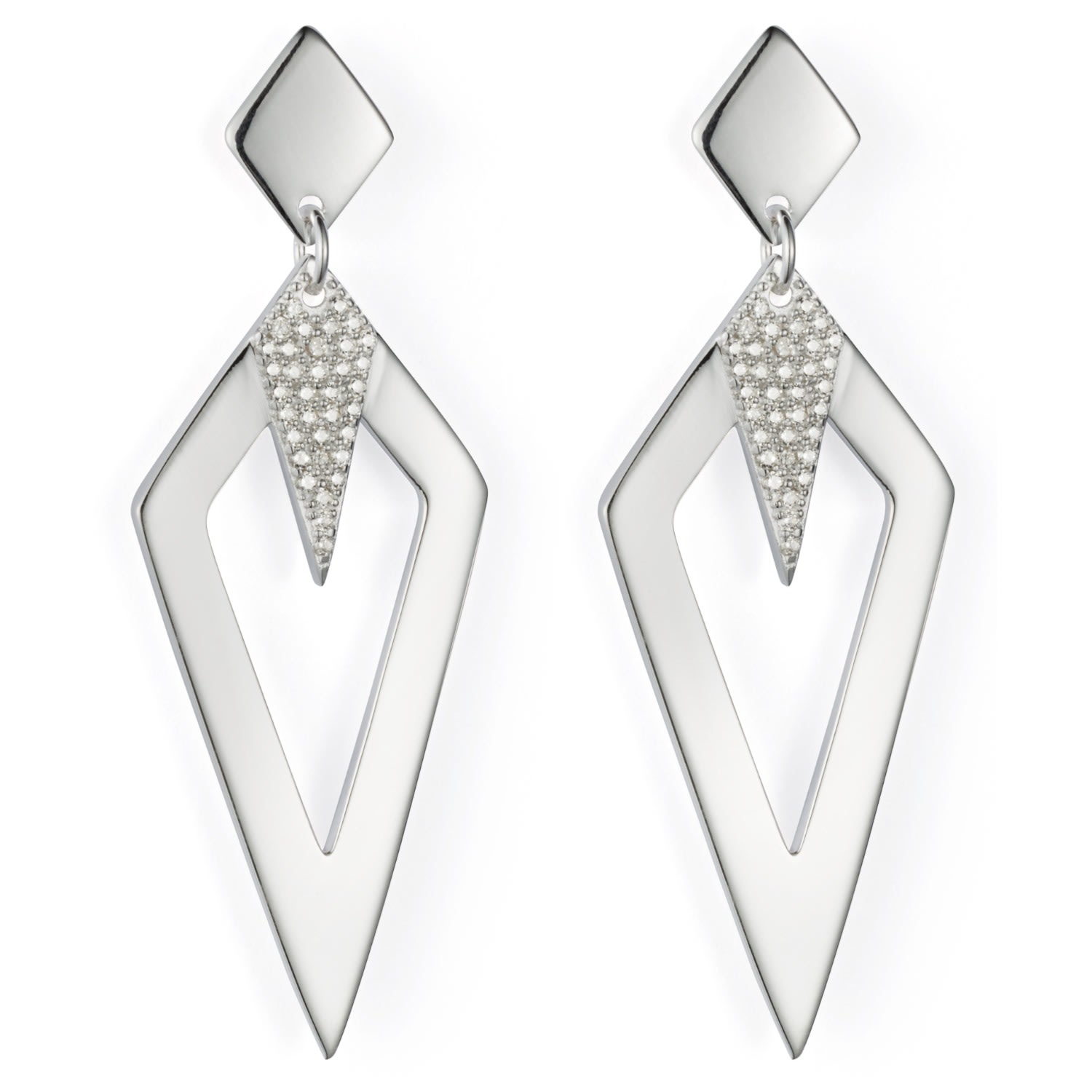 Toolally Women's Arrowhead Earrings - Silver In Metallic
