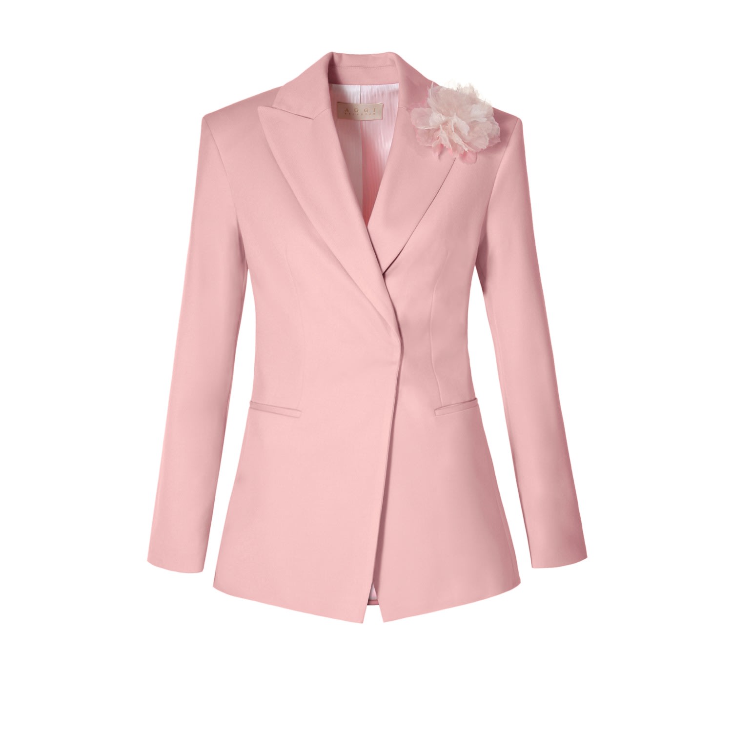 Aggi Women's Pink / Purple Charlie Rosewater Doublebreasted X Shaped Blazer In Pink/purple