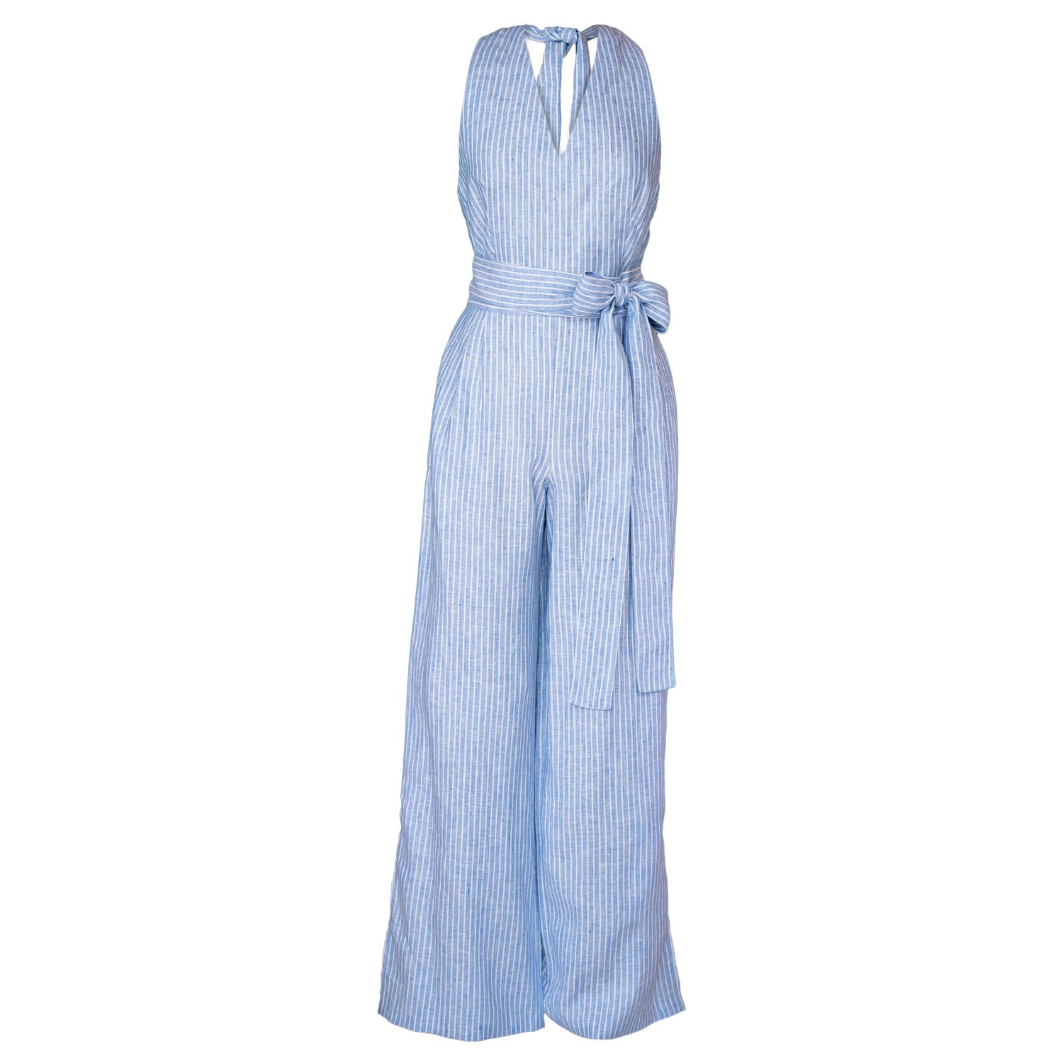 Women’s Blue / White Marion Jumpsuit In Blue Striped Linen Extra Small Luxe Hapsal