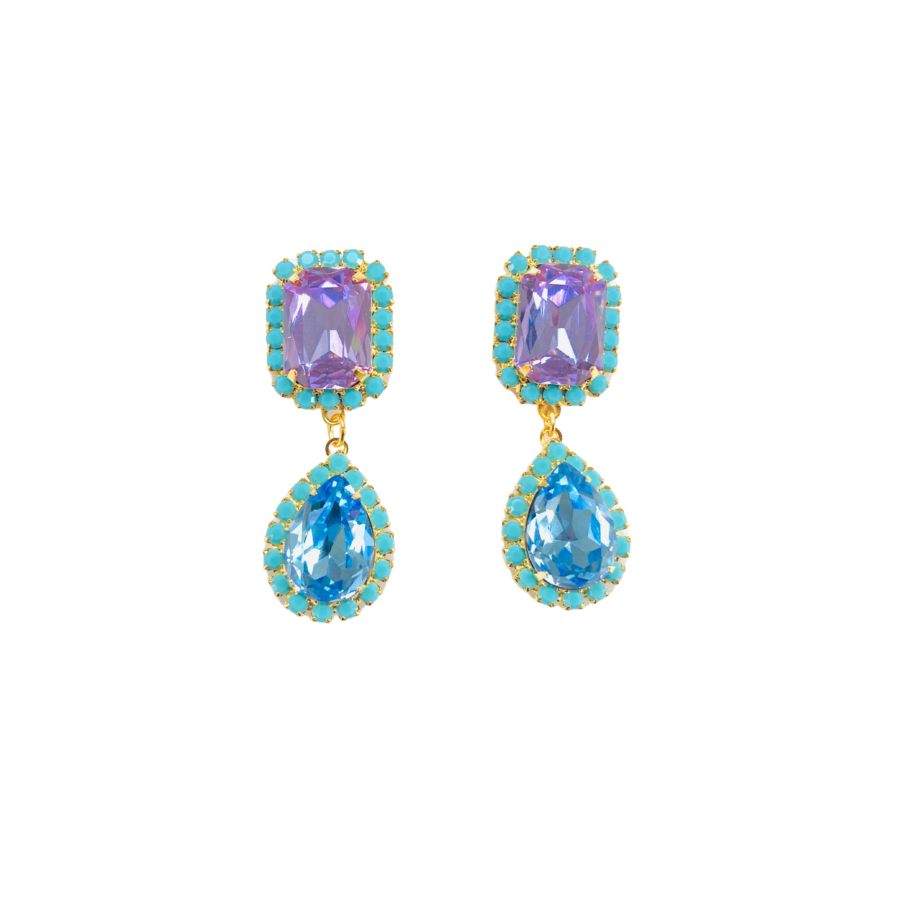 The Pink Reef Women's Blue Jewel Drop In Lavender And Light Sapphire