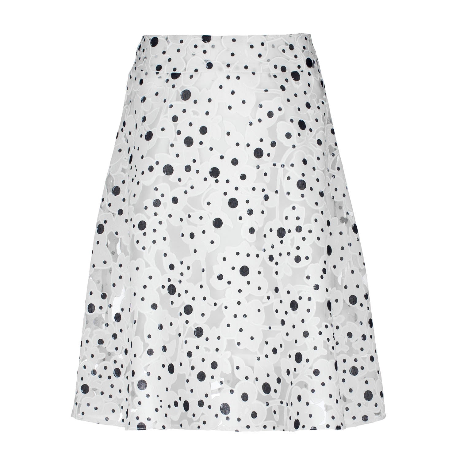 Women’s White Polka Dot Cloche Skirt Extra Large Conquista