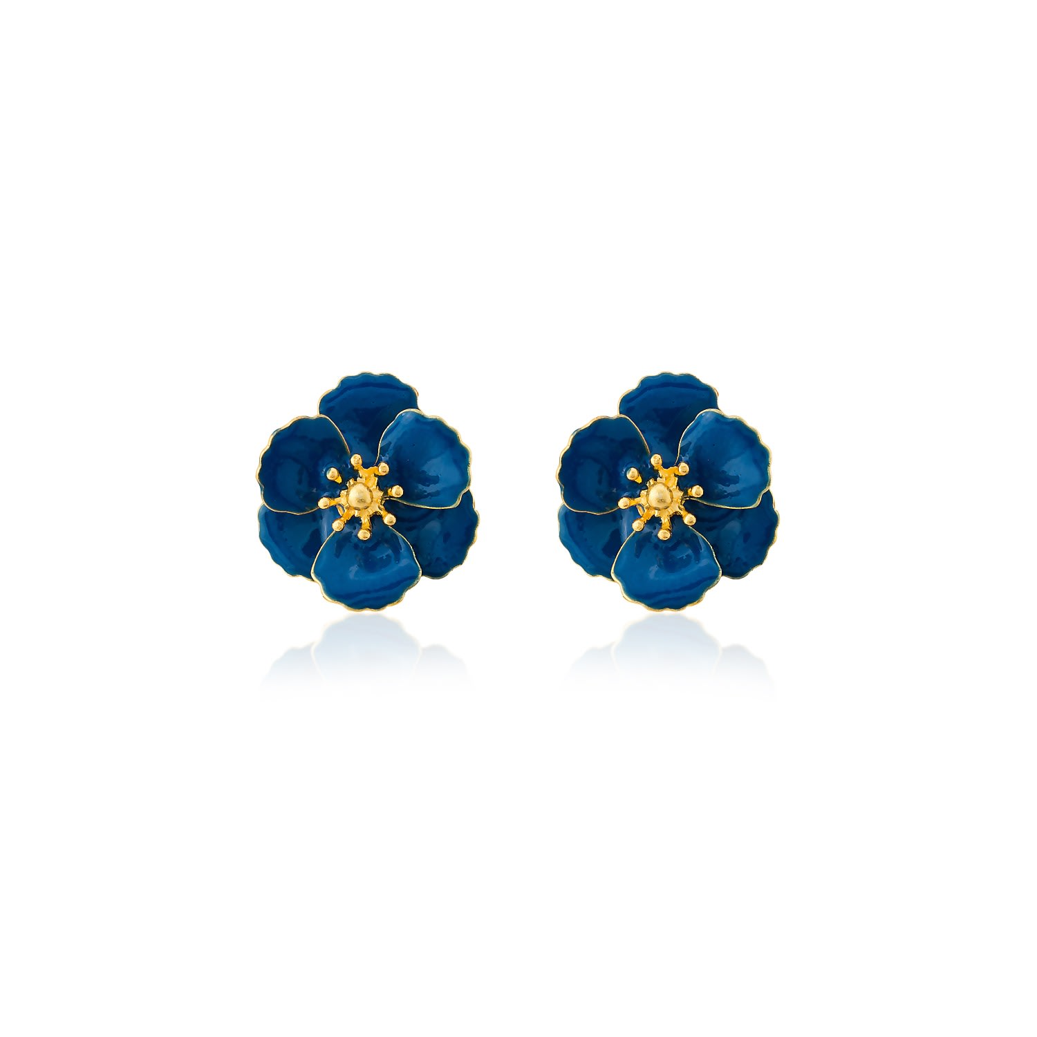 Milou Jewelry Women's Blue Blossom Flower Earrings In Blue