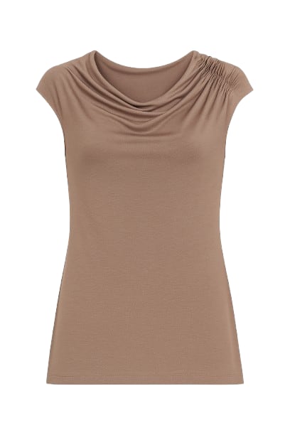 Conquista Women's Neutrals Iron Asymmetric Top