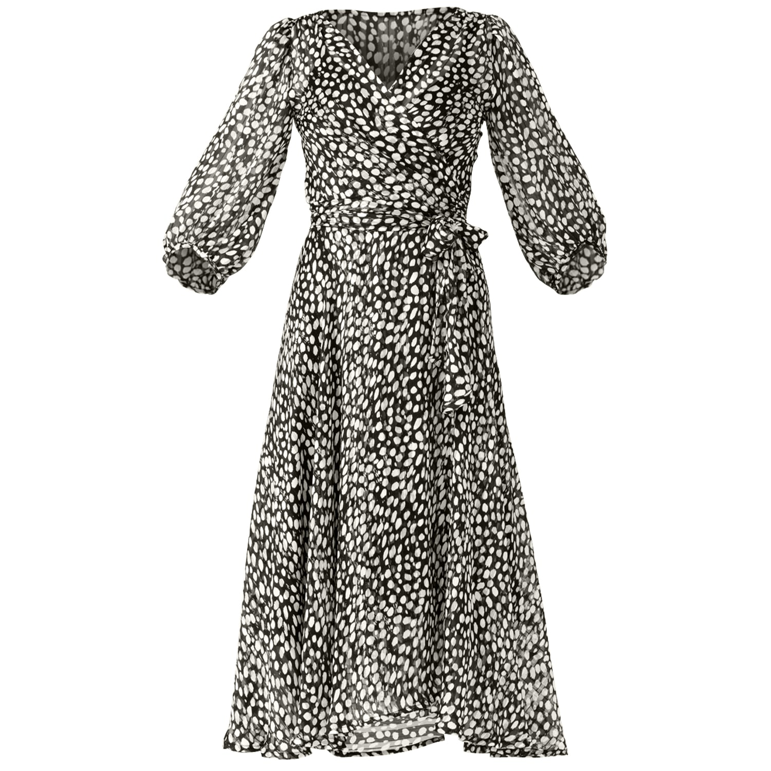 Sacha Drake Women's Cloudland Wrap Dress In Black White Spot In Black