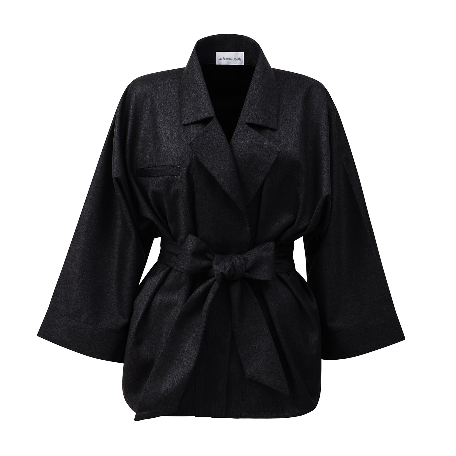 La Femme Mimi Women's Black Blazer Kimono In Black
