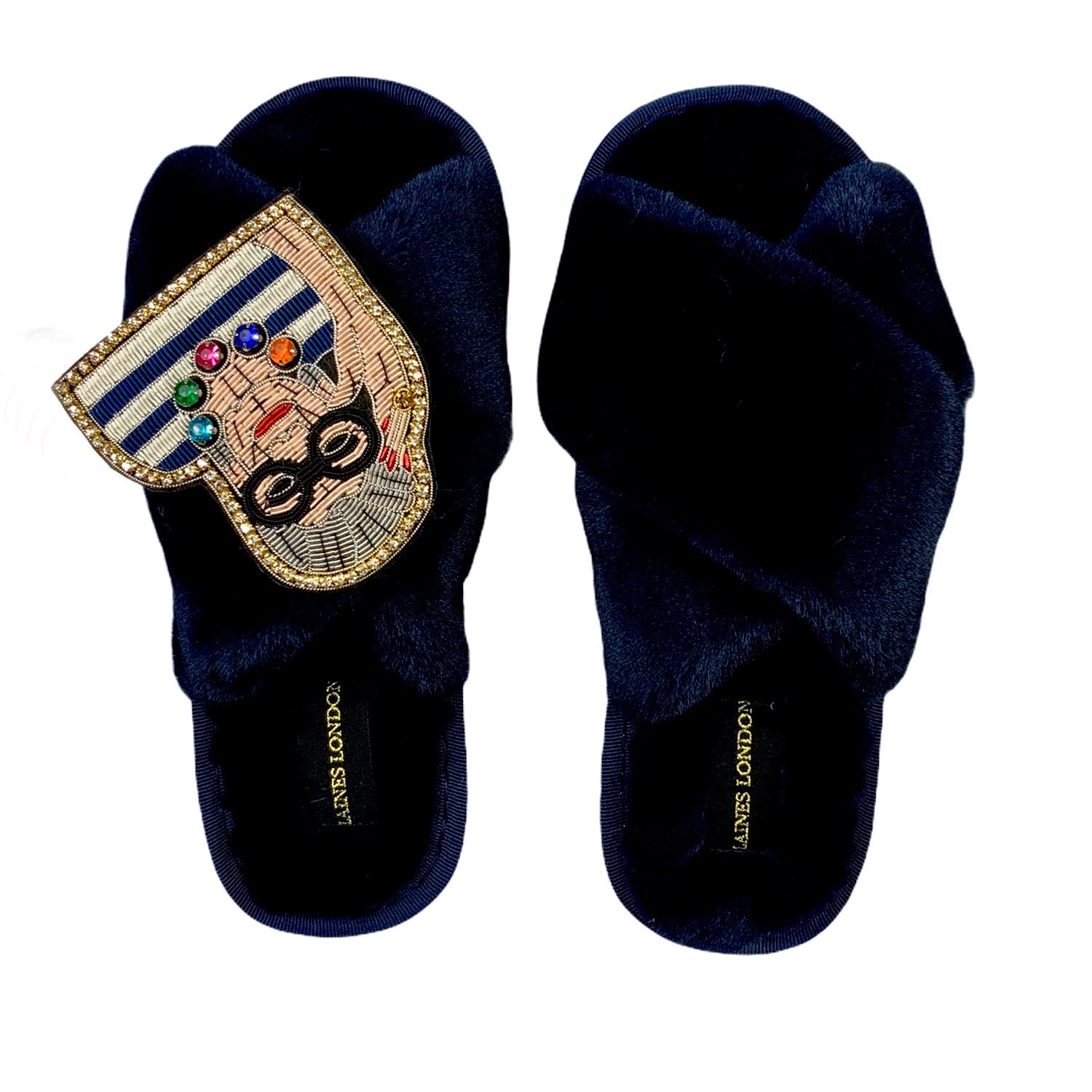 navy slippers