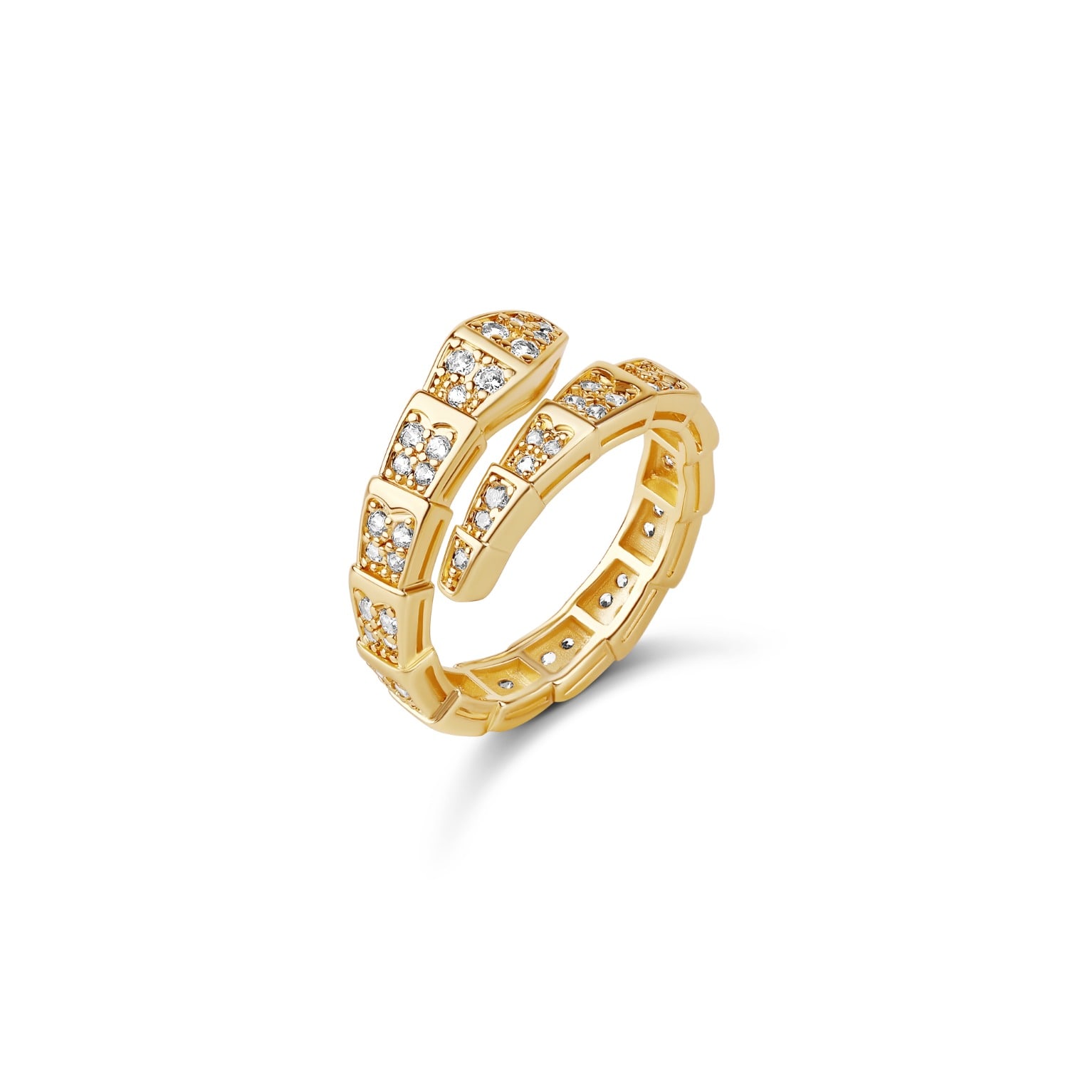 Shymi Women's Chunky Pave Snake Ring - Gold