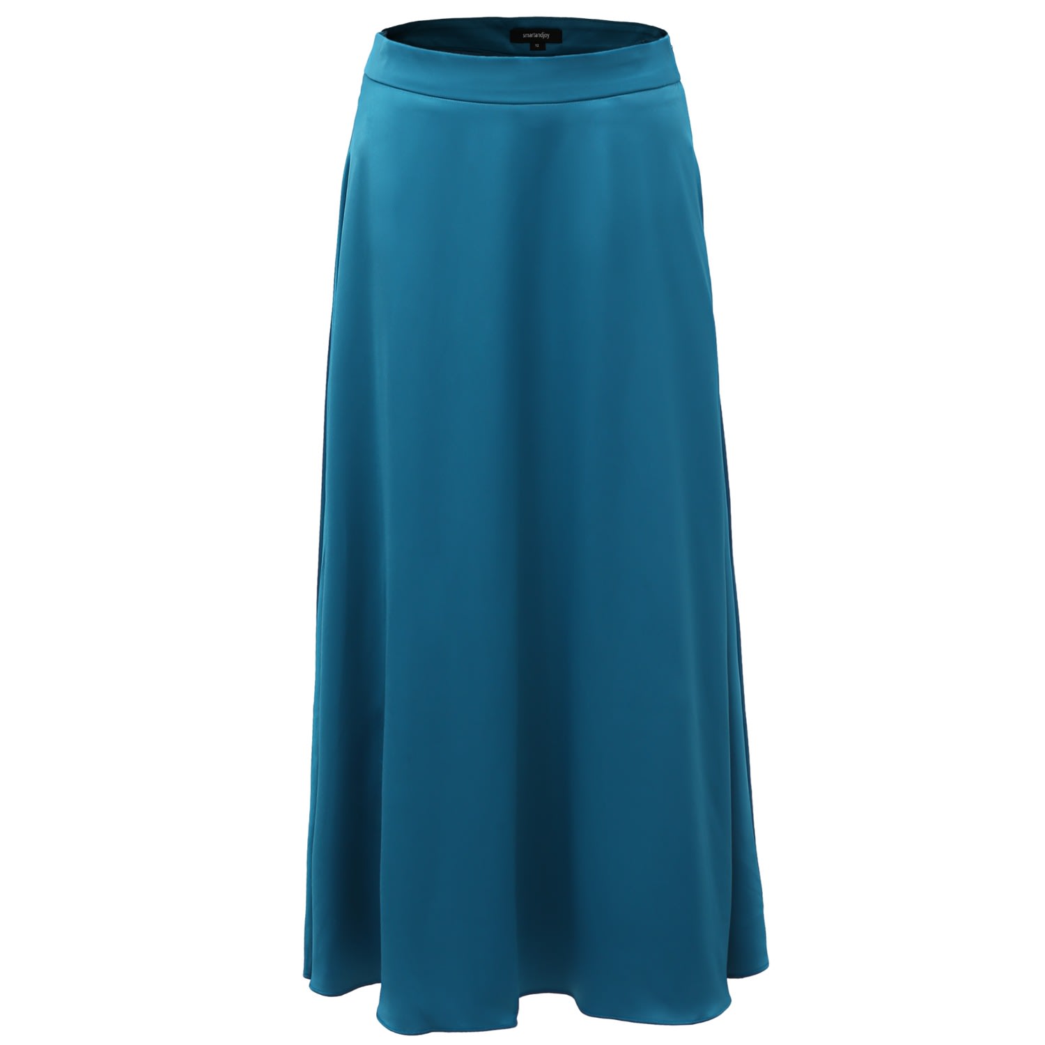 Smart And Joy Women's Flared Midi Satin Skirt - Blue In Blue