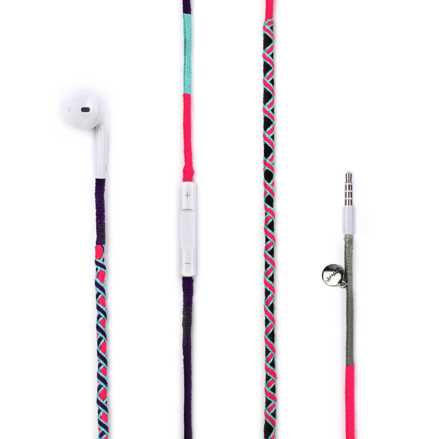 Pink / Purple Amatis Star Original Apple Earpod With 3.5Mm Headphone Plug Happy-Nes